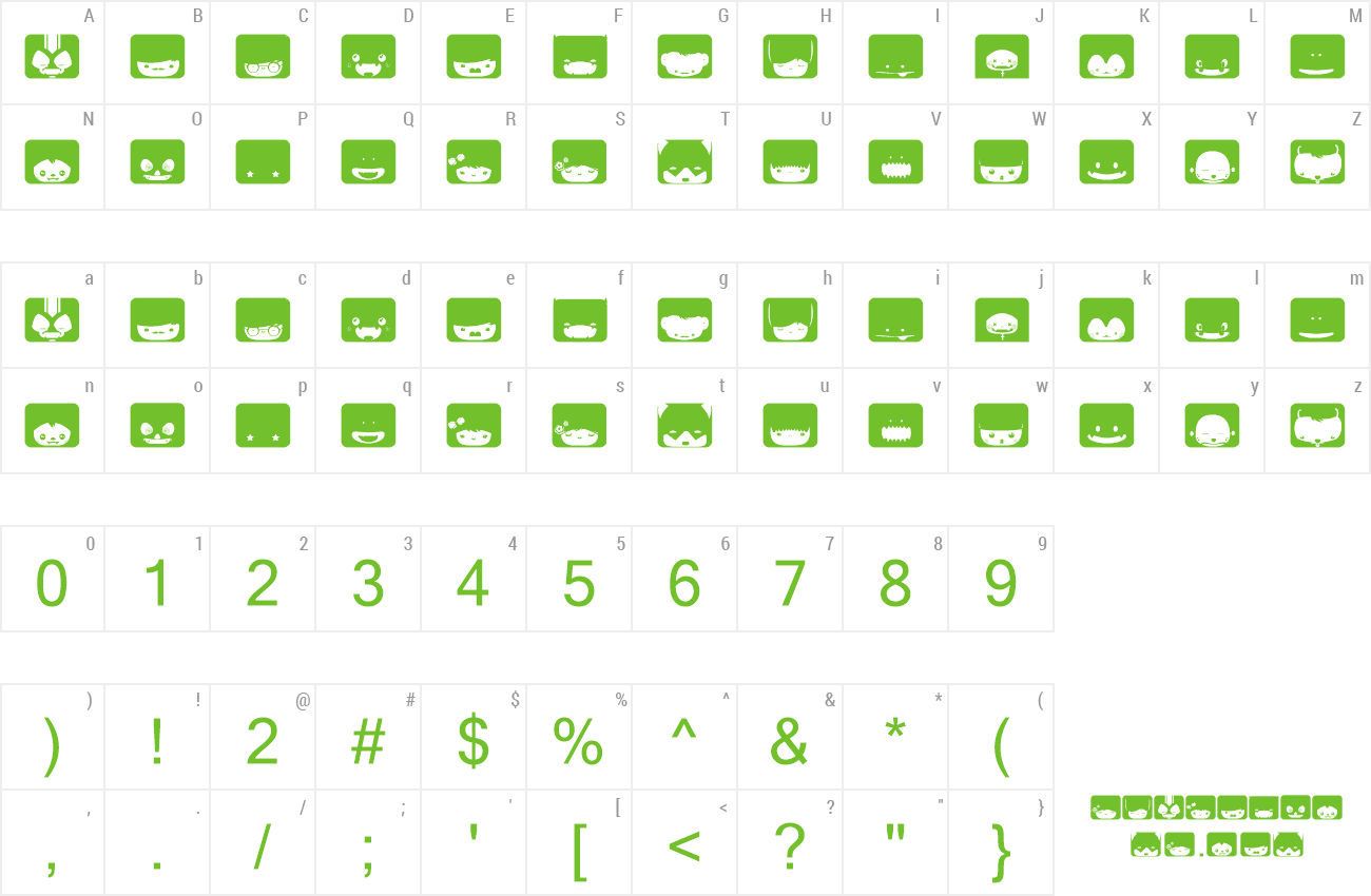 Font Squareface preview